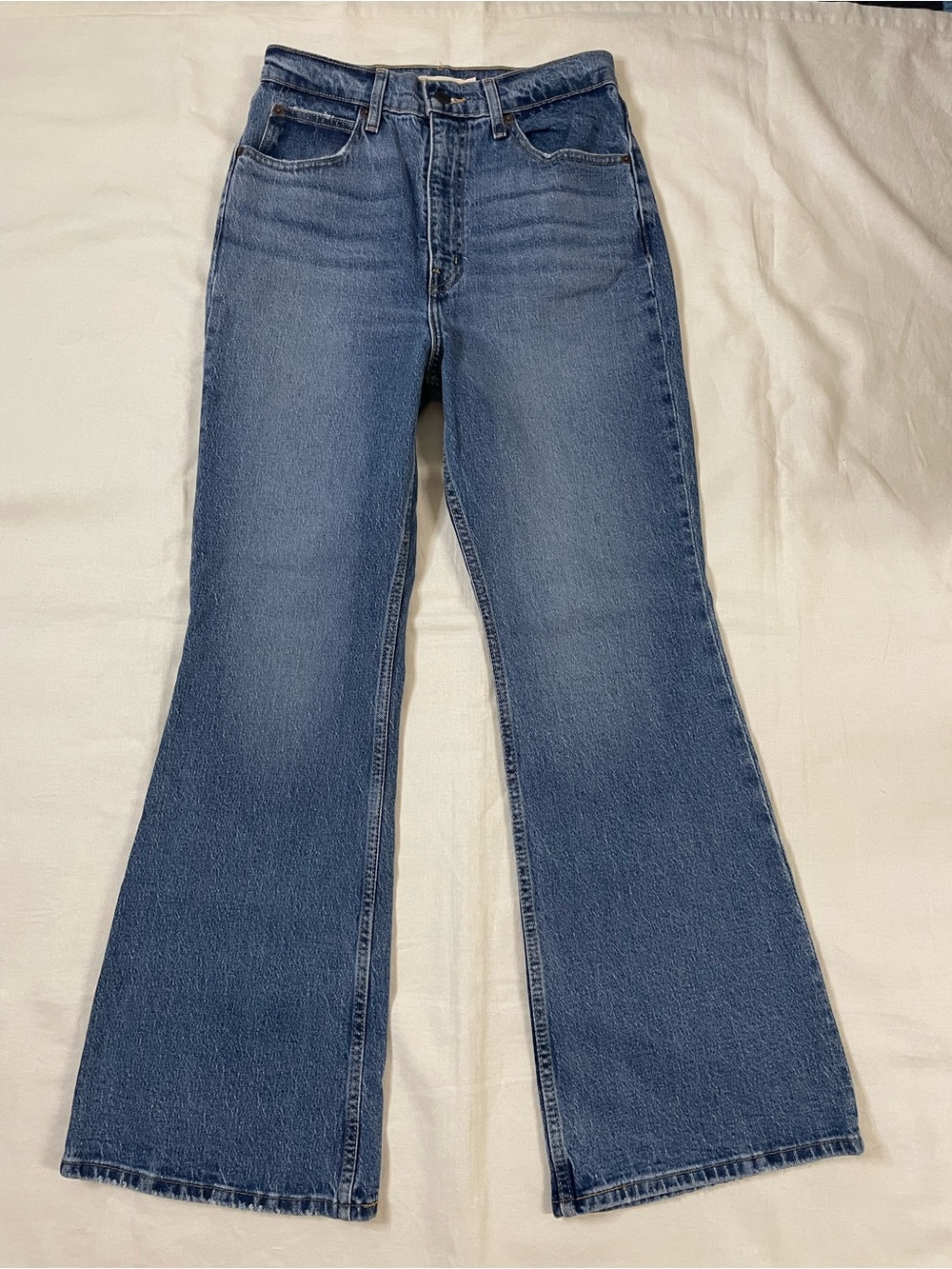 Levi's Medium Blue high rise Flare Jeans western